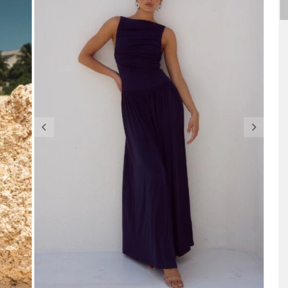 NWT - Runaway The Label - Nalla Maxi Dress Navy - Med - Picture 1 of 2